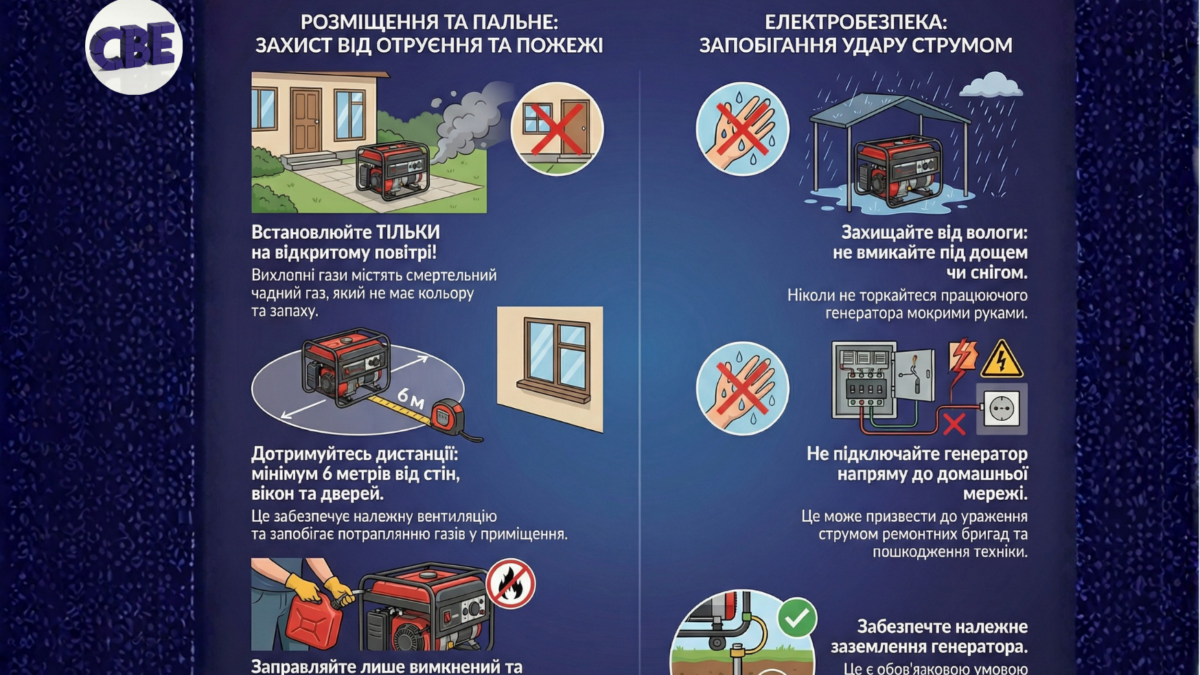 Генератор вдома: 5 правил безпеки, які збережуть життя