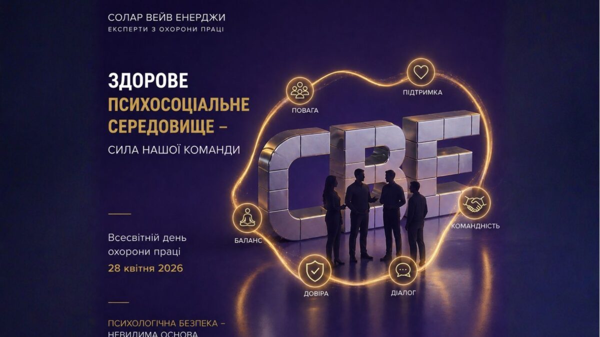 Всесвітній день охорони праці 2026 – вітання від Солар Вейв Енерджи