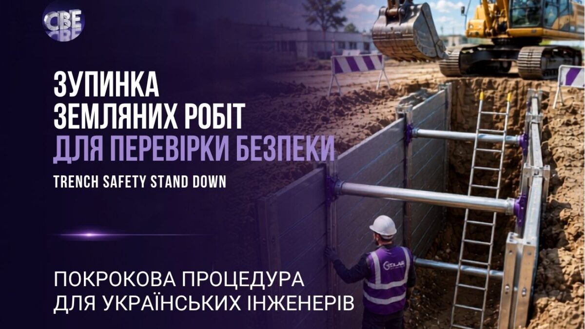 Зупинка земляних робіт для перевірки безпеки (Trench Safety Stand Down) на будівельному майданчику